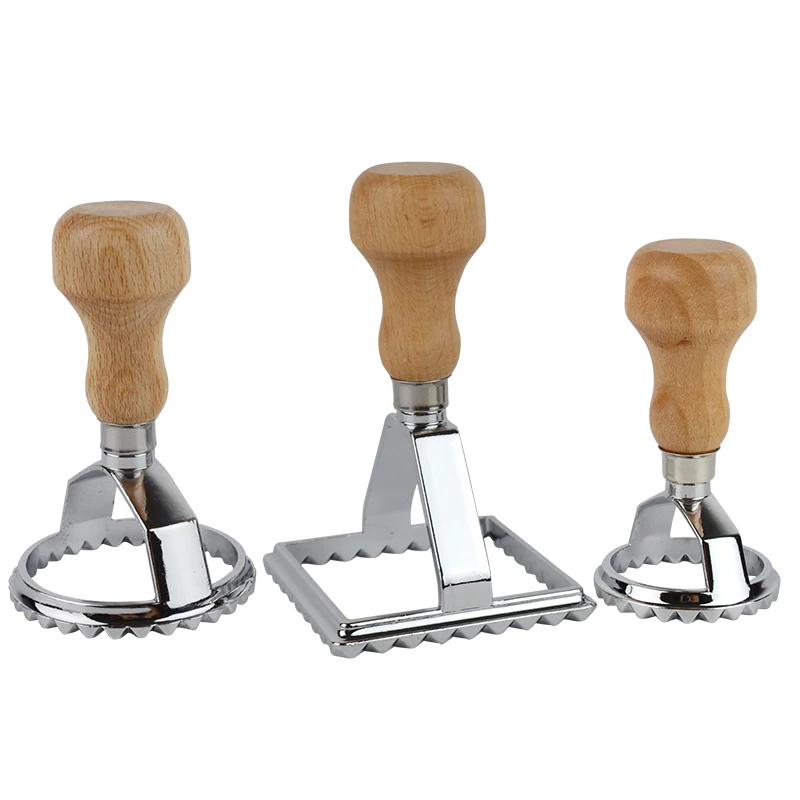 Set of 3pcs Pasta Cutter 7cm Square 6.5cm Round and 5.0 Round Shape