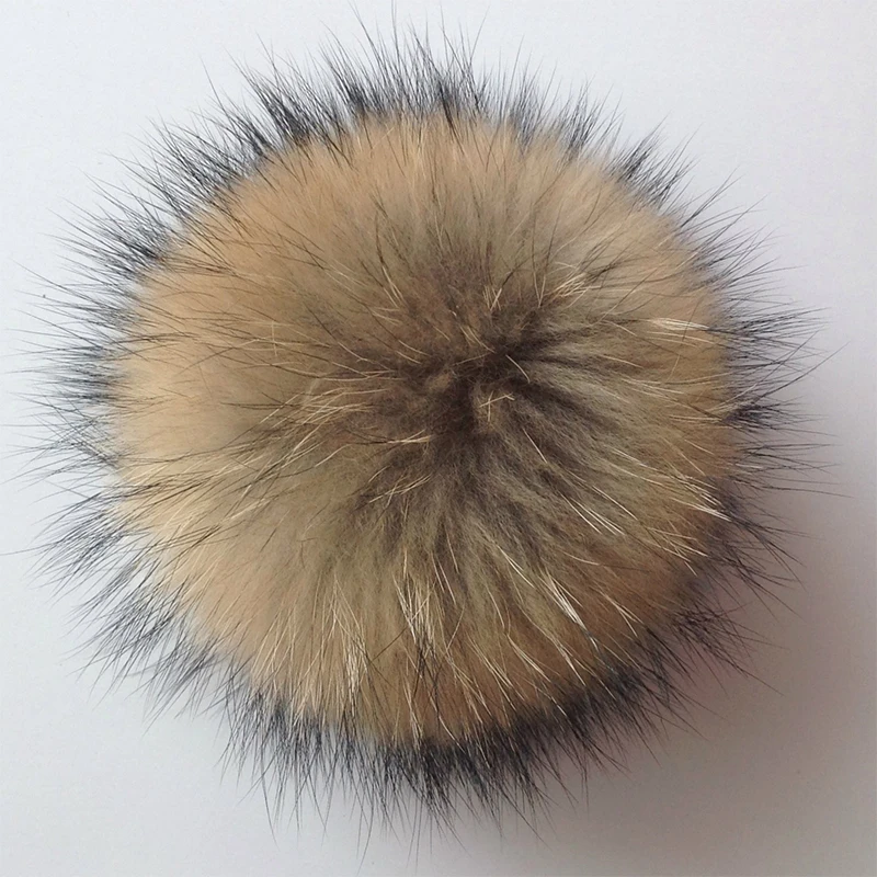 rolled up skully hat DIY Pure White Natural Fox Fur Fluffy Pompon Hats Real Fox Raccoon Fur Big Ball Pom Pom for Caps Hats Skullies Pompoms 12-14cm best beanies