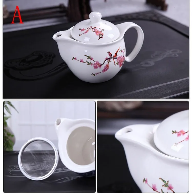 Китайский фарфор, чайный горшок, для путешествий, офиса, чайный набор, двойной чайник, пояс, фильтр чашки для чайной церемонии кунг-фу, чайник, фарфоровая чайная посуда