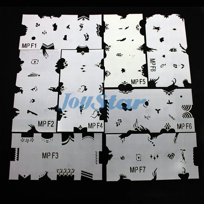 2016 الإستنسل البخاخة مسمار الفن 8 ورقة abest فوق 80 مسمار تصاميم N-ST32-8R