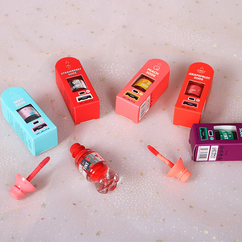 K.A.N Brand hot sales 5 color lip tint idol soft drink lip tint Long Lasting Matte Lip gloss nice cute lip gloss By Factory K.A.N Brand hot sales 5 color lip tint idol soft drink lip tint Long Lasting Matte Lip gloss nice cute lip gloss By Factory