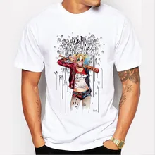 Men’s Suicide Squad T Shirt Harley Quinn Joker T-Shirt Summer Style Funny HAHA Pretty Woman Print Tee Men Short Sleeve Clothing