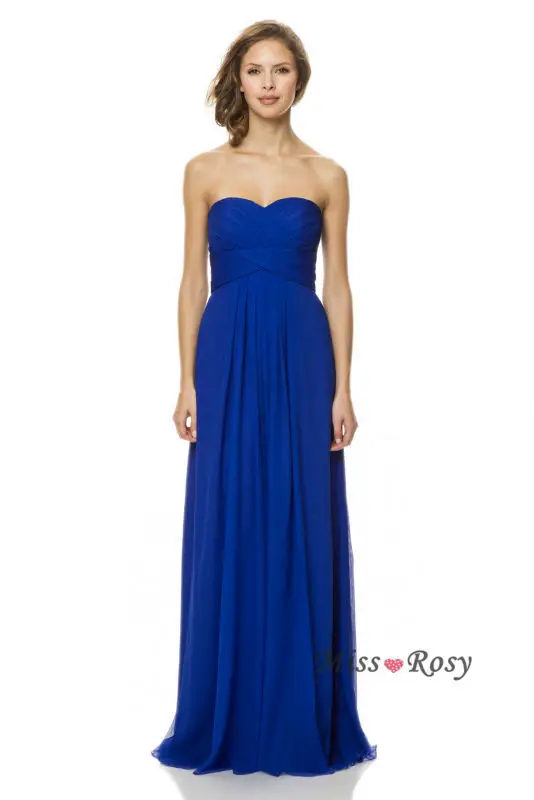 Custom Made Sweetheart Sleeveless Empire Waist Pleat Chiffon Long 100058 1
