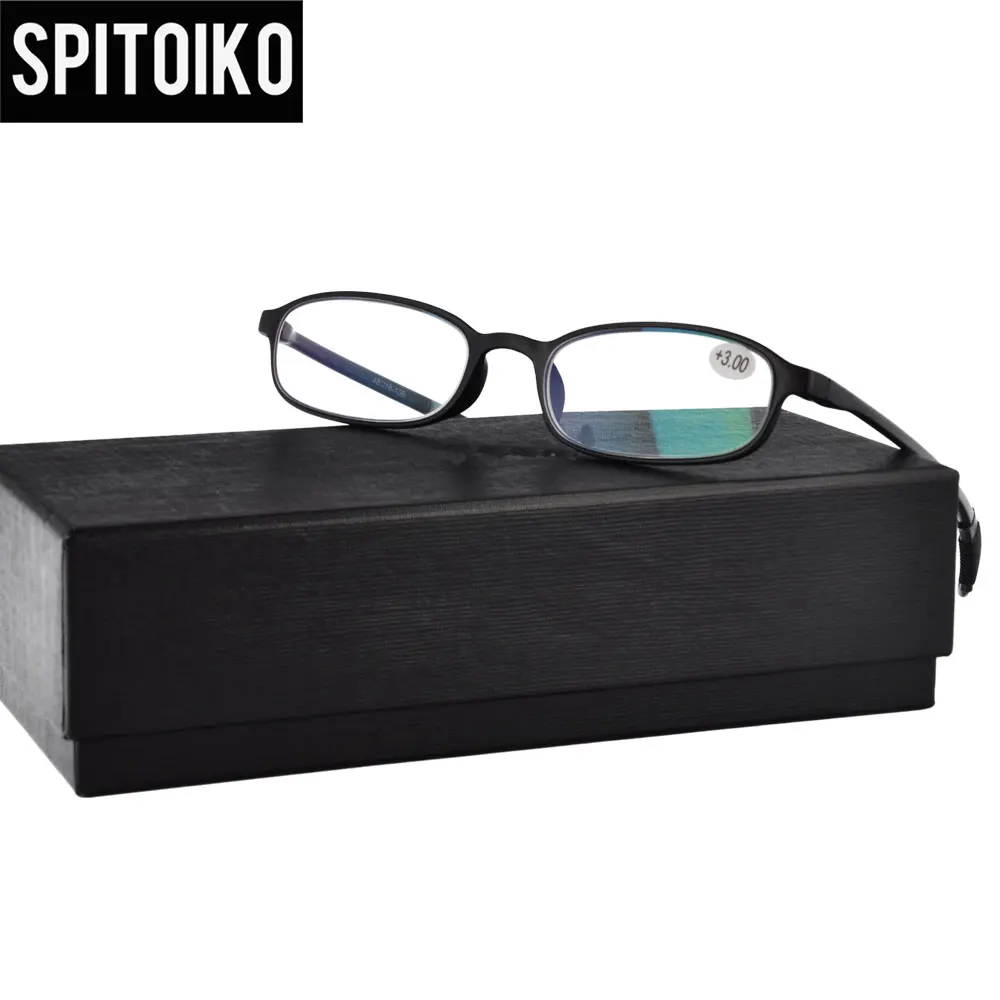 SPITOIKO Light Soft TR90 Reading Glasses Full Rim Optical Frame Eyewear