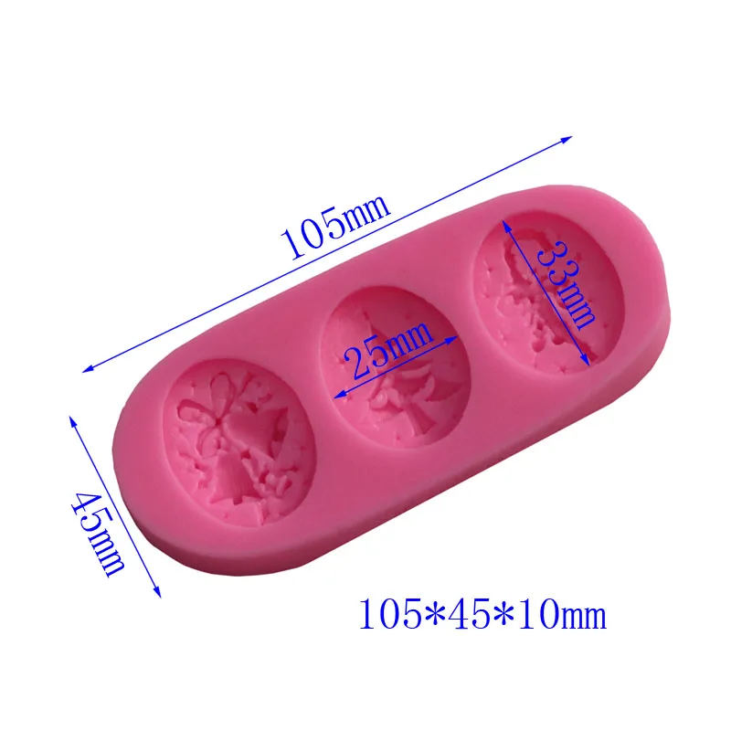 Колокольчик для елки костыли Форма 3D помадка торт мыло в виде кекса для пластилина, силиконовые формы рождественская тема свадебный подарок украшения инструменты