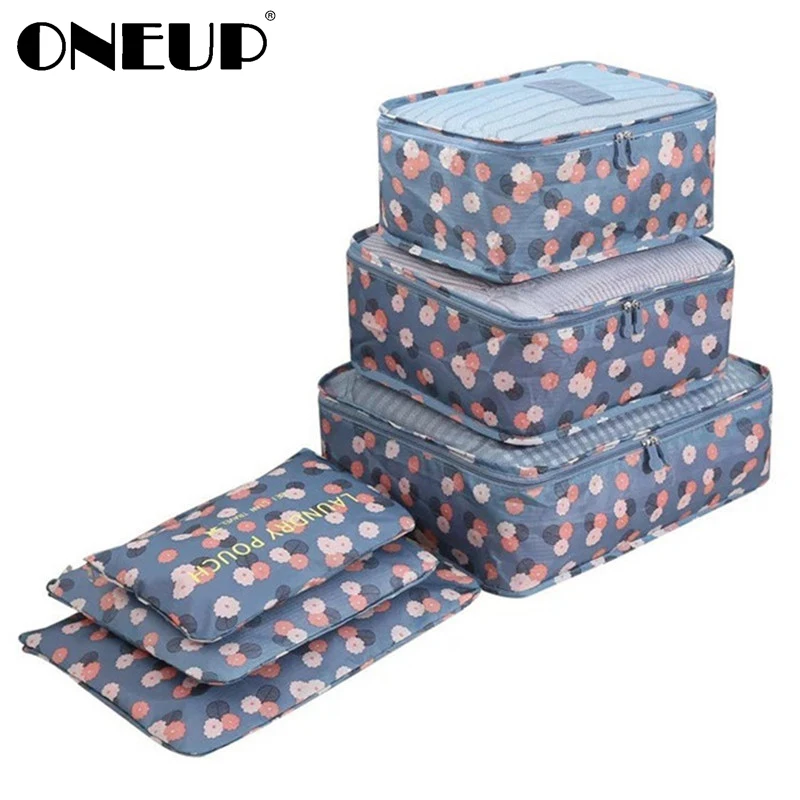 

ONEUP 6 PCS Travel Storage Bag Set For Clothes Tidy Organizer Pouch Suitcase Waterproof Home Closet Divider Container Organiser