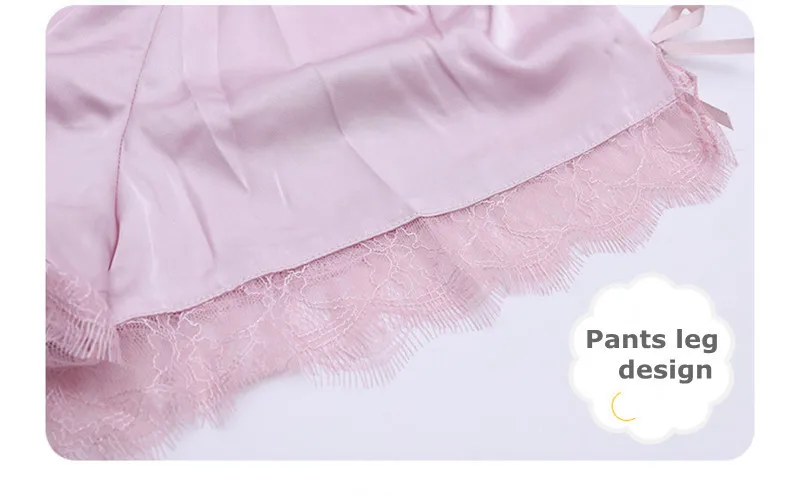 JULY'S песня розовые пикантные пижамы для женщин без рукавов Ночная сорочка на бретельках кружево комплект сна Lounge топ брюки леди