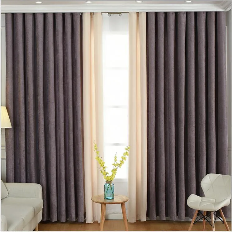 Затемненные шторы в синюю полоску для гостиной, коричневая прошитая Штора для спальни на окно, роскошная прозрачная органза из хлопка и льна