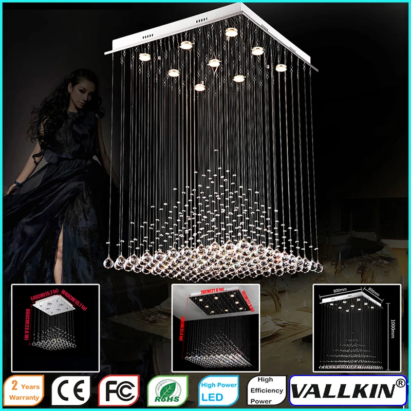 LED Crystal Pendant Lamp Chandelier Fixtures with Ac100 to 240V for Dining Room Living Room Bedroom VALLKIN Wholesale Lights & Lighting