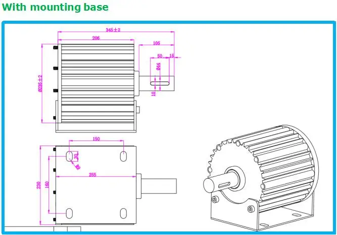 2kw with mounting base