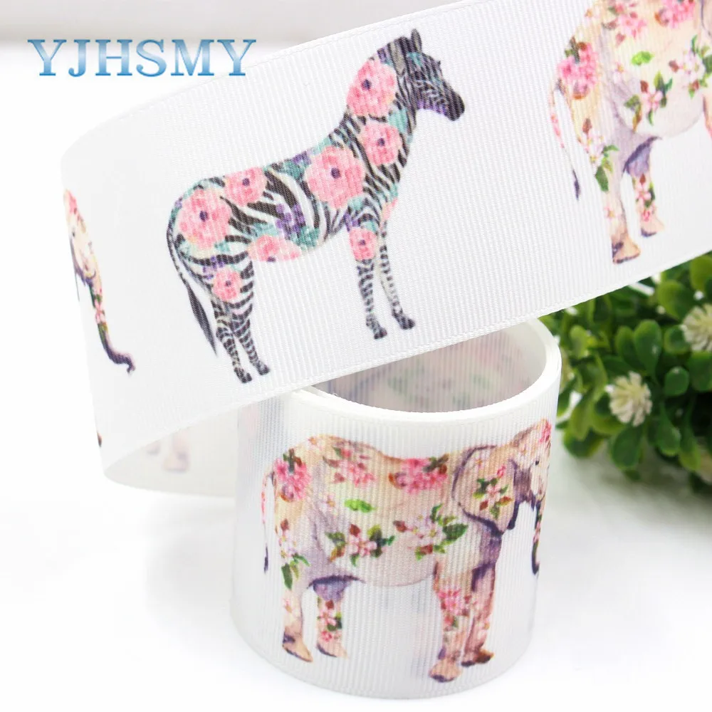 YJHSMY G 18613 459 10 ярдов 50 мм мультфильм лошадь печатных grosgrain ленты DIY ручной работы