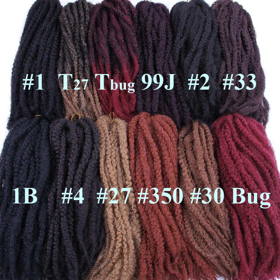FALEMEI Afro Kinky Marley Hair Braids 20roots 100g/pack Ombre Crochet Braids Hair Extension Synthetic Crochet braiding hair