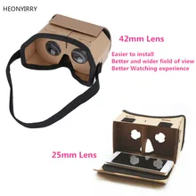 DIY Портативные Очки виртуальной реальности Google Cardboard 3D очки 42 мм объектив VR очки для смартфонов для Iphone X 7 8 VR