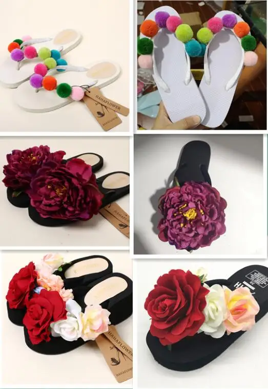 HAHAFLOWER/Лидер продаж года; Новая модная летняя обувь; женские шлепанцы; женские сандалии 16 см с цветами; сандалии на плоской подошве; Нескользящие тапочки; большие размеры