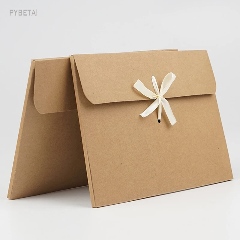 20pcs 24*18*0.7cm Retro Kraft Paper Envelope Gift Box White Paperboard