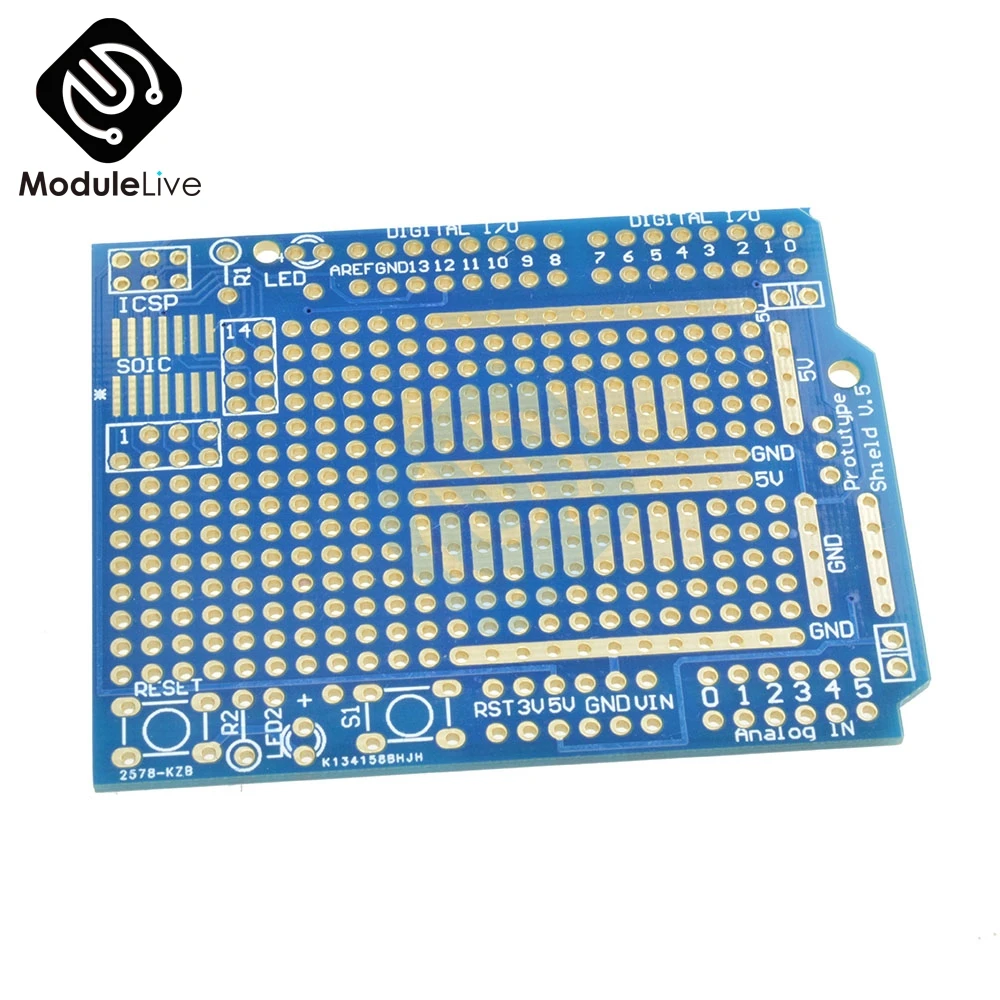 

Prototype PCB Board For Arduino UNO R3 Shield Board FR-4 Fiber 2mm 2.54mm Pitch DIY Module ONE