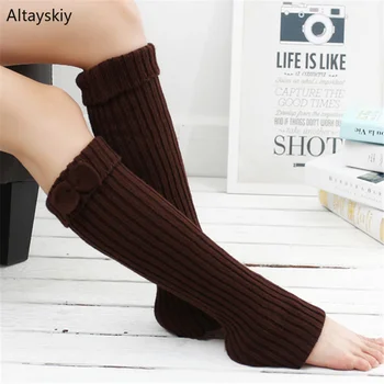 

Leg Warmers Women Rosette Korean Style Slim Soft Comfortable Warm Leisure Womens Solid Simple All-match Trendy Warmer Ladies