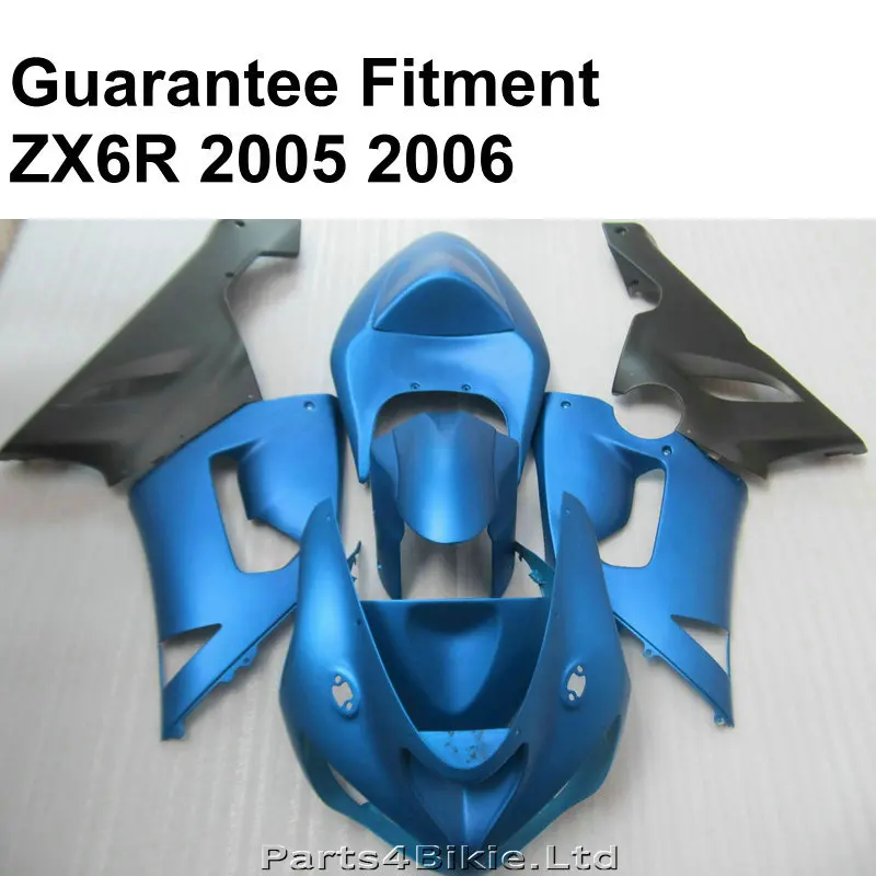 Комплект обтекателей для мотоцикла Kawasaki ZX6R 2005 2006 синий черный обтекатель Ninja ZX 6R