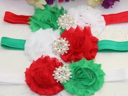 

18pcs/lot  FOE Elastic Headband Christmas Headband Children Flower Hair Accessories Free Shipping