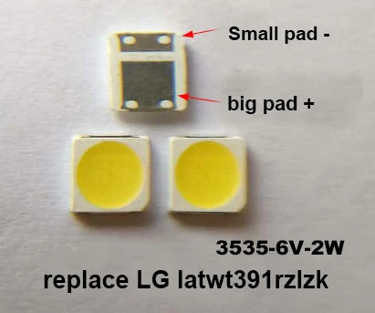 100 шт./лот, SMD СВЕТОДИОДНЫЙ 3535, 6 в, холодный белый, 2 Вт, для ТВ/ЖК-подсветки, сменный светодиодный Диод, LATWT391RZLZK