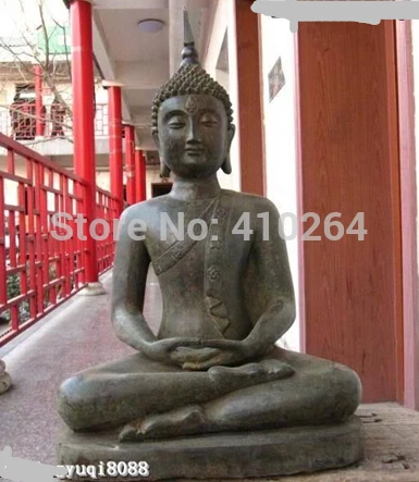 

18"Vintage Bronze Thailand Sit Sakyamuni Buddha Statue