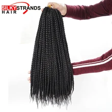 Шелковистые пряди, микро коробка, косички, вязанные волосы для наращивания, Омбре, волокно, синтетические плетеные волосы, объемные, вязанные косички