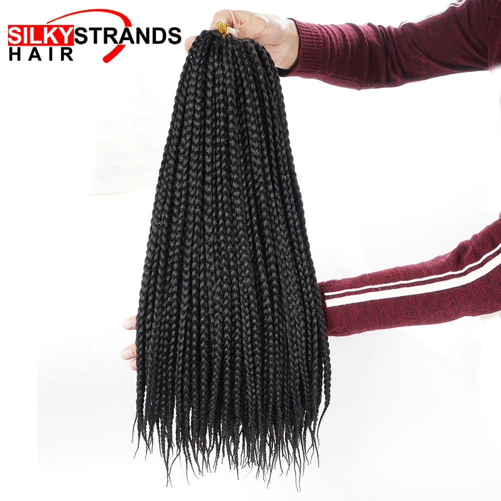 Silky Strands Micro Box Braids Crochet Hair Extensions Ombre Fiber