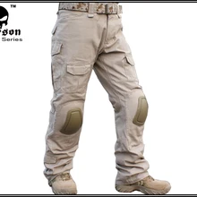 Мужской военный Пейнтбольный боевой камуфляжные штаны Emerson тактические брюки Gen2 с наколенниками Tan EM2746