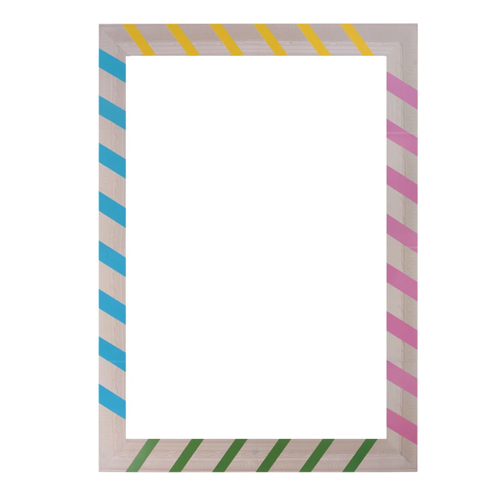 

Paper Funny Colorful Striped Cartoon Selfie Frame Photo Booth Prop Child kids Birthday Party DIY