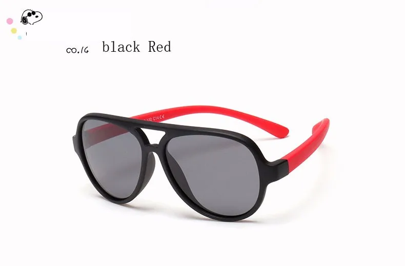 WarBLade поляризованные солнцезащитные очки для детей TAC TR90 пилот мягкий каркас для маленьких мальчиков и девочек Солнцезащитные очки UV400 ребенок дети Наружные защитные очки - Цвет линз: black red