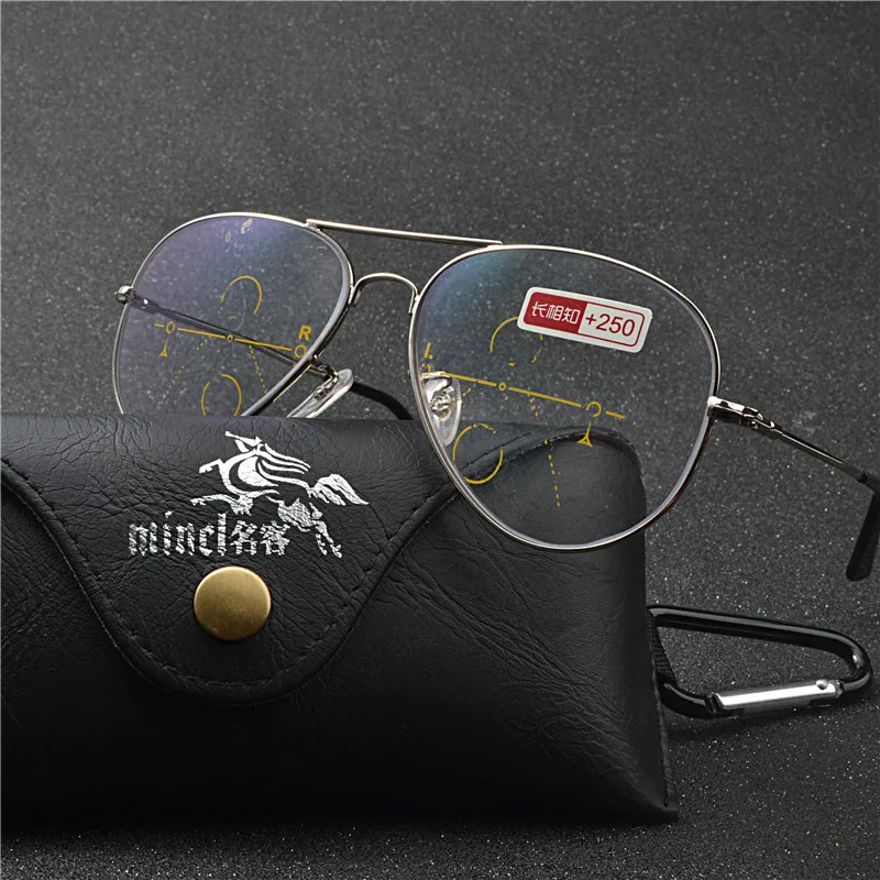 

Ultralight Rimless Eyewear Smart zoom Titanium Progressive Multifocal Reading Glasses Men Women Presbyopia Hyperopia FML