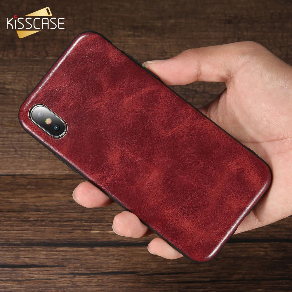 KISSCASE ретро модные чехлы для iPhone X 10 задняя крышка бизнес Мягкий ТПУ чехол телефона