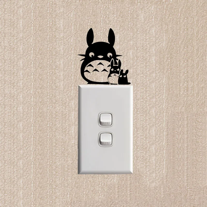 トトロ面白い漫画猫スイッチステッカー装飾ファッション壁デカール2ss0268 Stickers Shoe Decal Machinesticker Apple Aliexpress