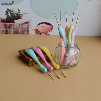 

8 Pcs Multicolor Soft Rubber Handle Template Kit TPR Knitting Needles Set Aluminum Hook Crochet Hooks Loom Tool Band DIY Crafts