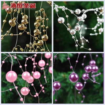 

New Christmas Festival Decoration White Frosted Transparent Grape-shaped Silver Wire 120cm Chain Christmas Tree Decoration