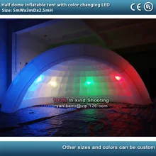 5 м светодиодный светильник надувной полукупол, тент надувной бар надувная Свадебная вечеринка палатка-иглу шатер с меняющимся цветом светодиодный