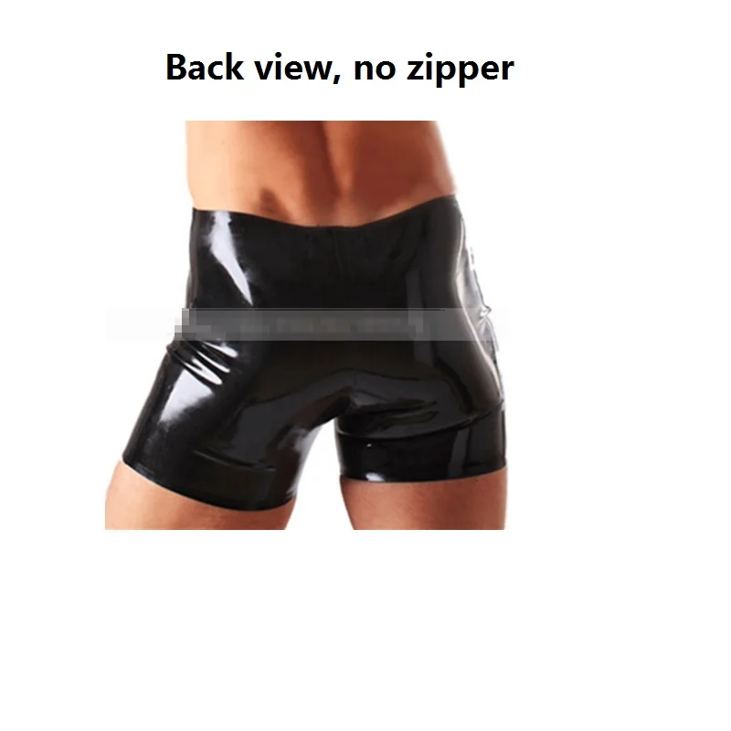 

Latex shorts pants natural boxers black red big version W8551
