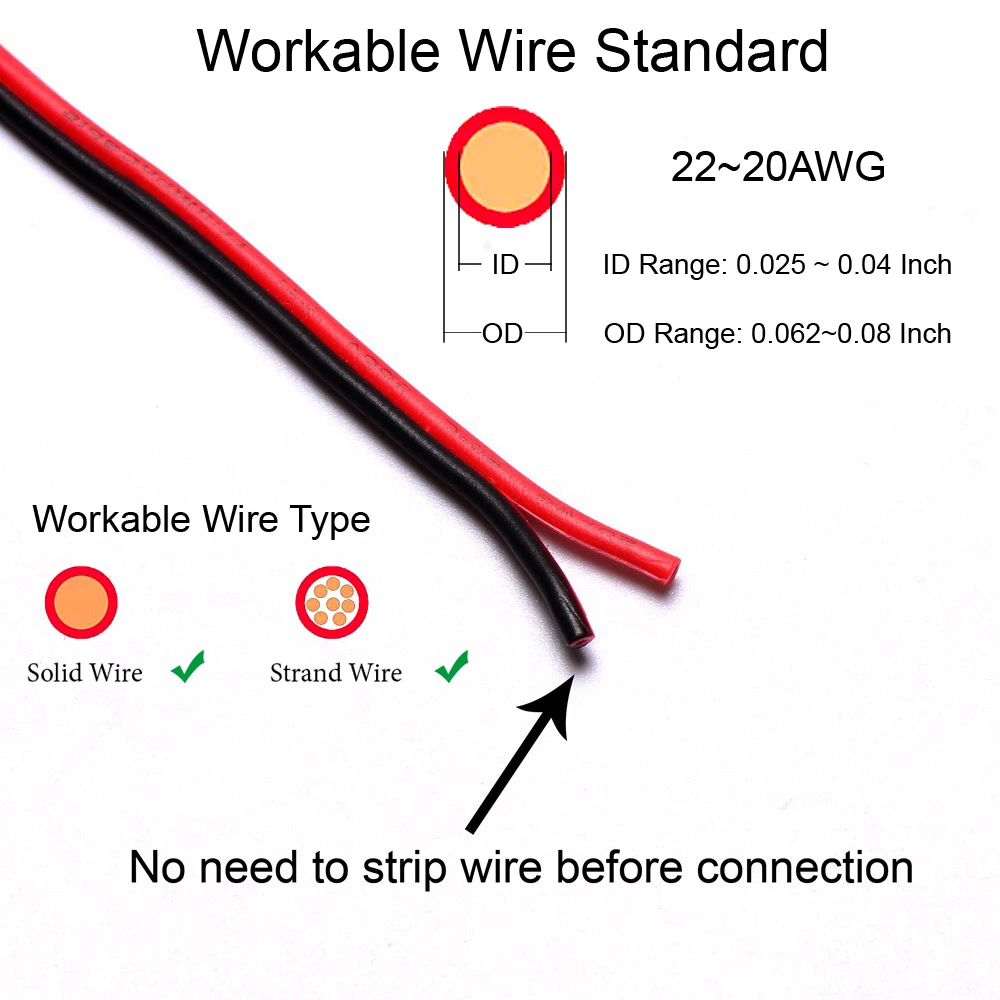 10 шт. 2-контактный вставной пружинный скотч замок провода разъем для 22-20AWG провода быстрого сращивания соединительный кабель обжимные клеммные блоки