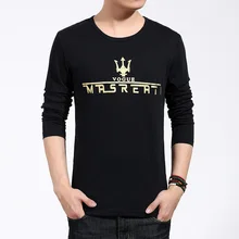 fashion casual brand clothing 2016 new high quality cotton tshirt homme long sleeved t shirt o neck T-shirt print t shirt men 5X