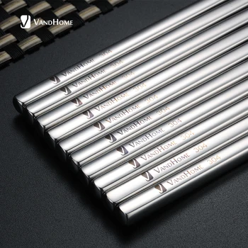 

VandHome 10 Pairs/Set Chinese Chopsticks 304 Stainless Steel Chopstick Set Non-Slip Reusable Chop Sticks Sushi Sticks Hashi