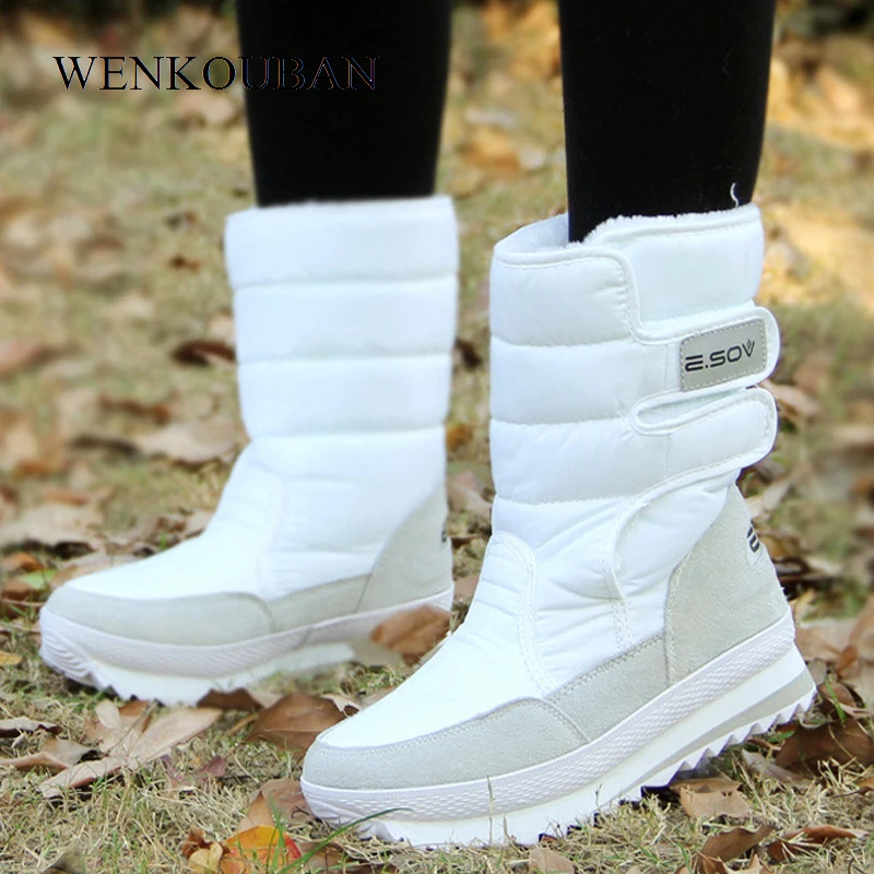 Botas De Invierno para Mujer botas De tobillo impermeables cálidas botas De nieve  blancas con gancho para Mujer Zapatos De Mujer|Ankle Boots| - AliExpress