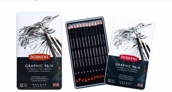 

12pc/set 34215 Sketch Pencil Set Wood Pen Charcoal Pen Student Art Sketch Painting Supply for derwent Draw graphic pencil 9B-H