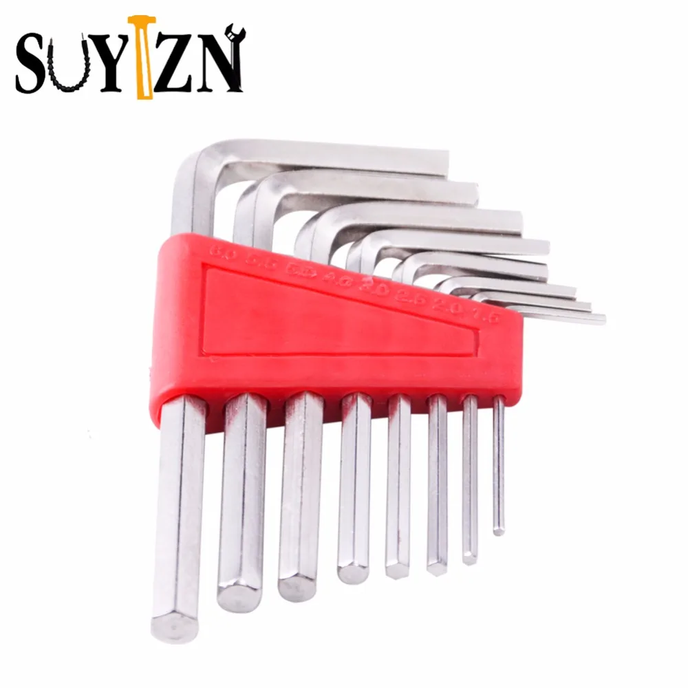 8Pcs Torque Wrench Metric Hex Key Set Mini L Shape Wrenches Spanner