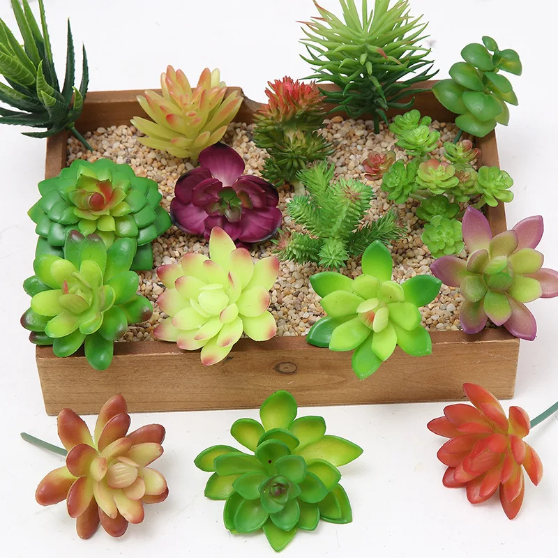 

Wholesale Mini Fleshy Plant Simulation Flower Heads Trumpet Flower Arranging Accessories Fake Meat Plastic Flowers Decoration