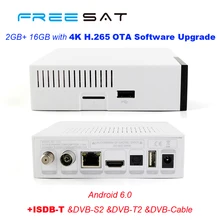 2GB 16GB Freesat GTC Android 6.0 TV Box DVB-S2/T2/Cable/ISDB-T Satellite Receiver better than X96 KIII Pro
