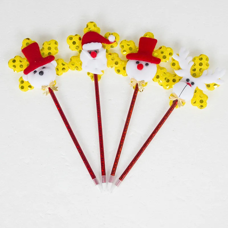 

Children Cartoon Christmas Ballpoint Pen Christmas Day Gift Innovative Culture Learning Supplies Christmas Tree Plush Pen