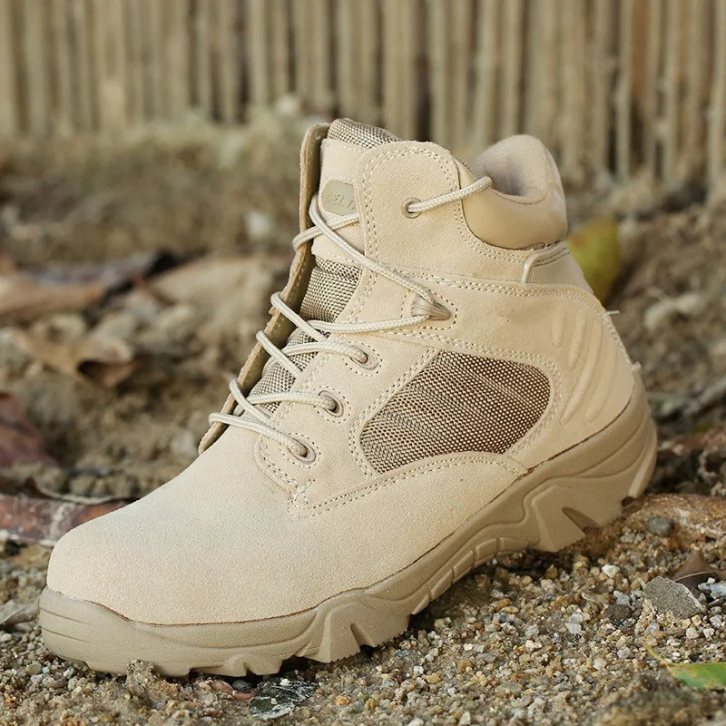 2019 новый мужской военные ботинки Качество спецназа Тактический пустынный армейские ботильоны лодки армии Рабочая обувь кожаные
