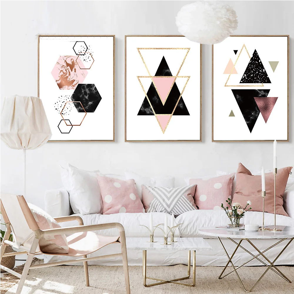 Geometri Abstrak Wall Art Picture Canvas Poster Dan Cetakan Lukisan