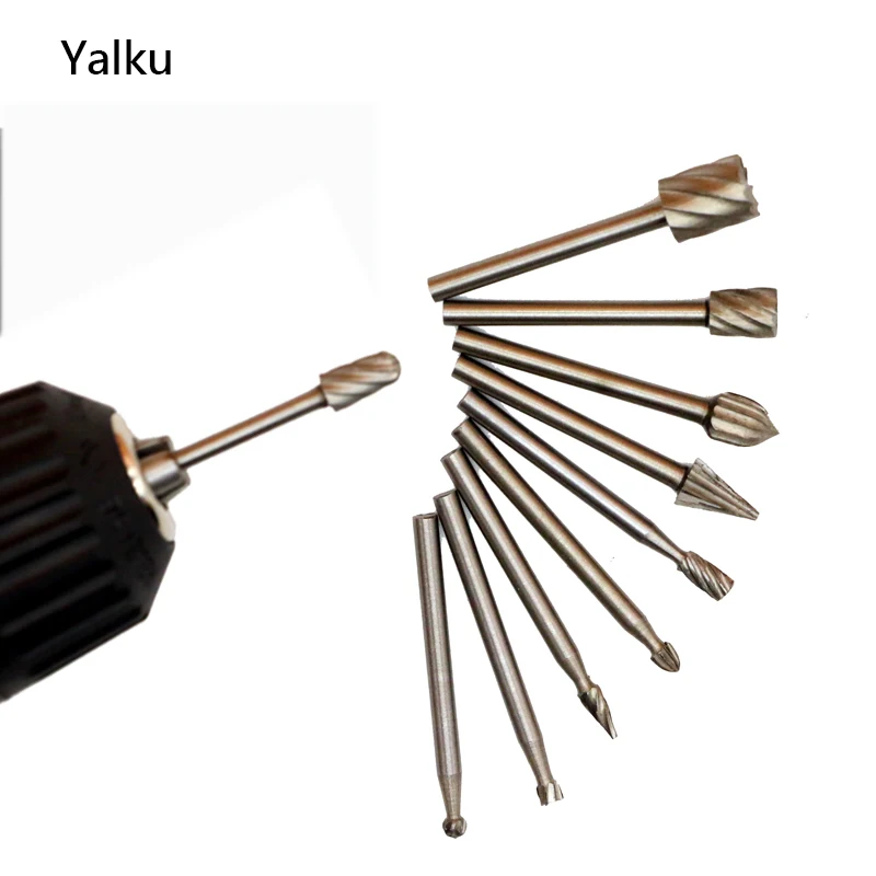 

Wood Cutter Yalku Drill Bit Set Tool Wood Carving Rasps Dremel Engraving Cutter Wood Power Tools Parts Drill Bit