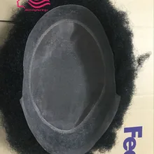 Tsingtaowigs, бразильские волосы афро мужской парик, волосы repalacement, человеческие волосы парик, тонкий моно с кожей База